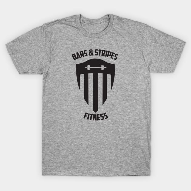 BSF - Bars & Stripes Fitness Logo - All Black! T-Shirt by BarsandStripesFitness